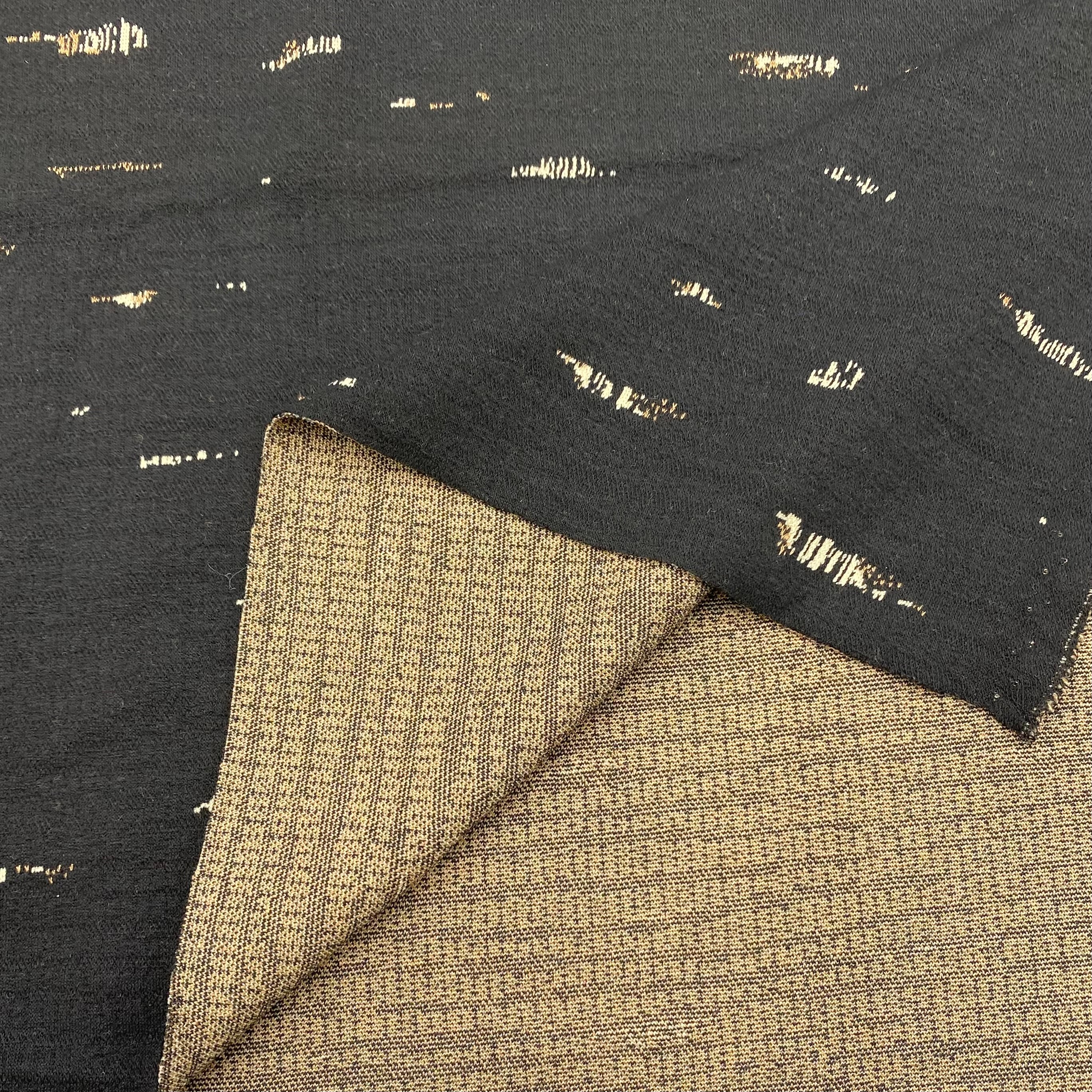 Viscose Ponte - Black & Beige (KPS0039)