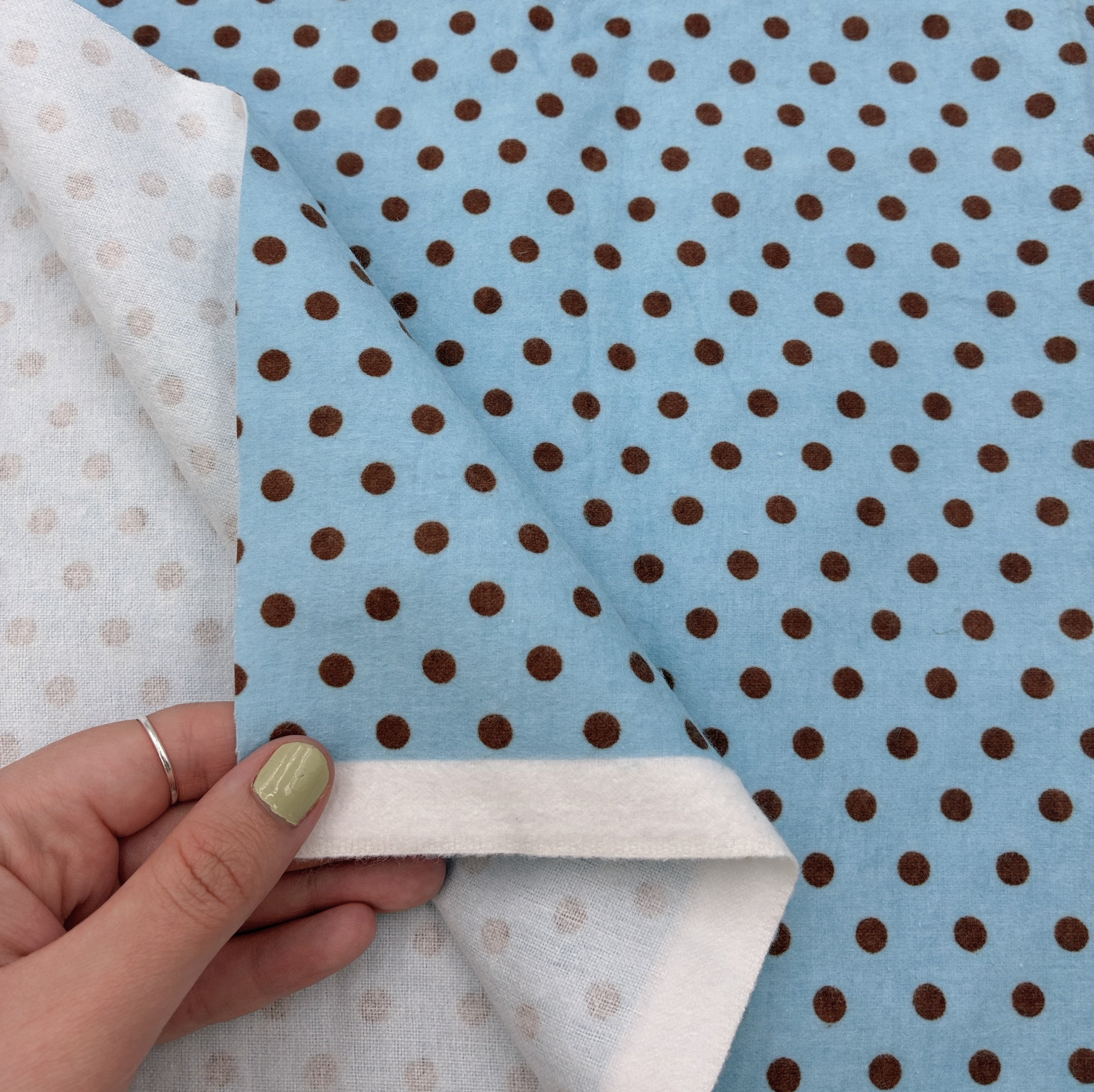 Cotton Flannelette - Cocoa Dots (WFL0424)