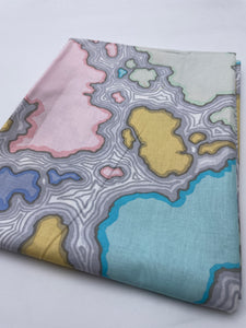 Kaffe + Friends "Map" (KF) Cotton Quilting, Blue, Pink, Green (WQC2233)