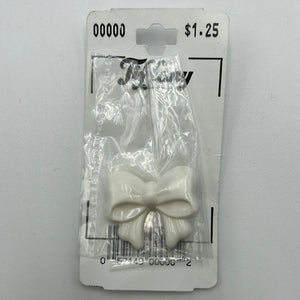 Novelty Button, White Bow (NBU0510)