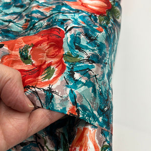 Viscose Satin Blouse Weight, Aqua & Peach (WDW1633)