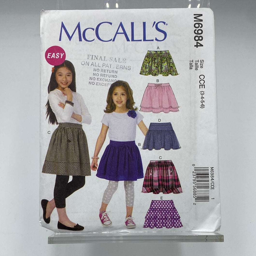MCCALL'S Pattern, Girls' Skirts (PMC6984)