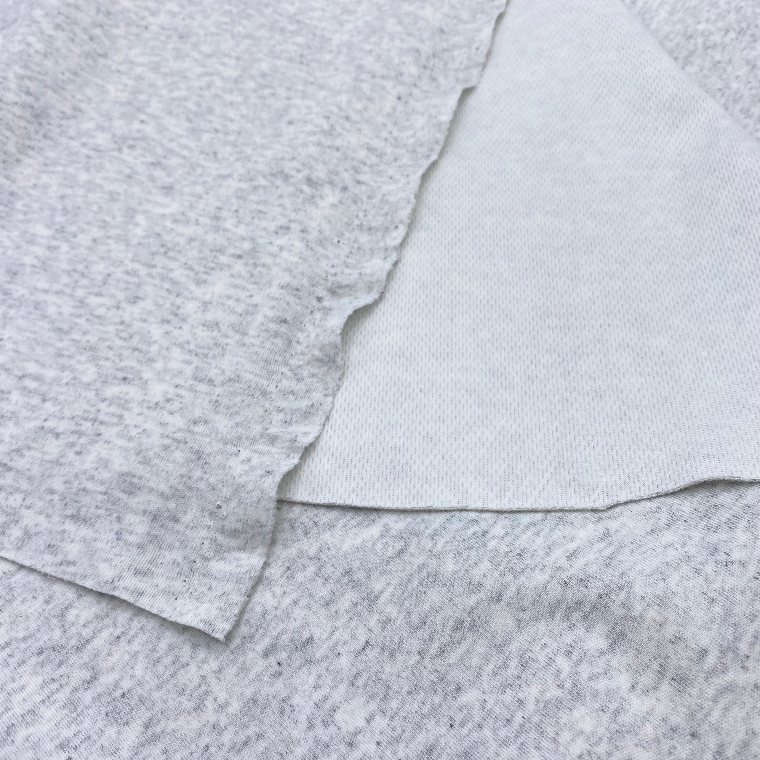 Cotton Blend Mesh-Backed Hoodie Knit - Snowy Grey (KFR0673)