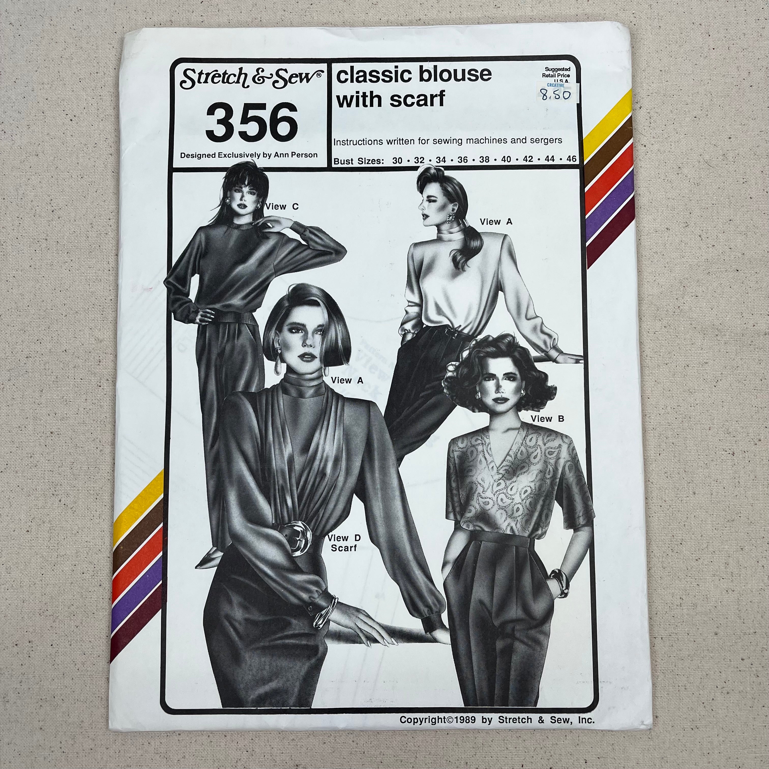 Stretch & Sew Pattern - 356 Classic Blouse with Scarf (NPA0512)