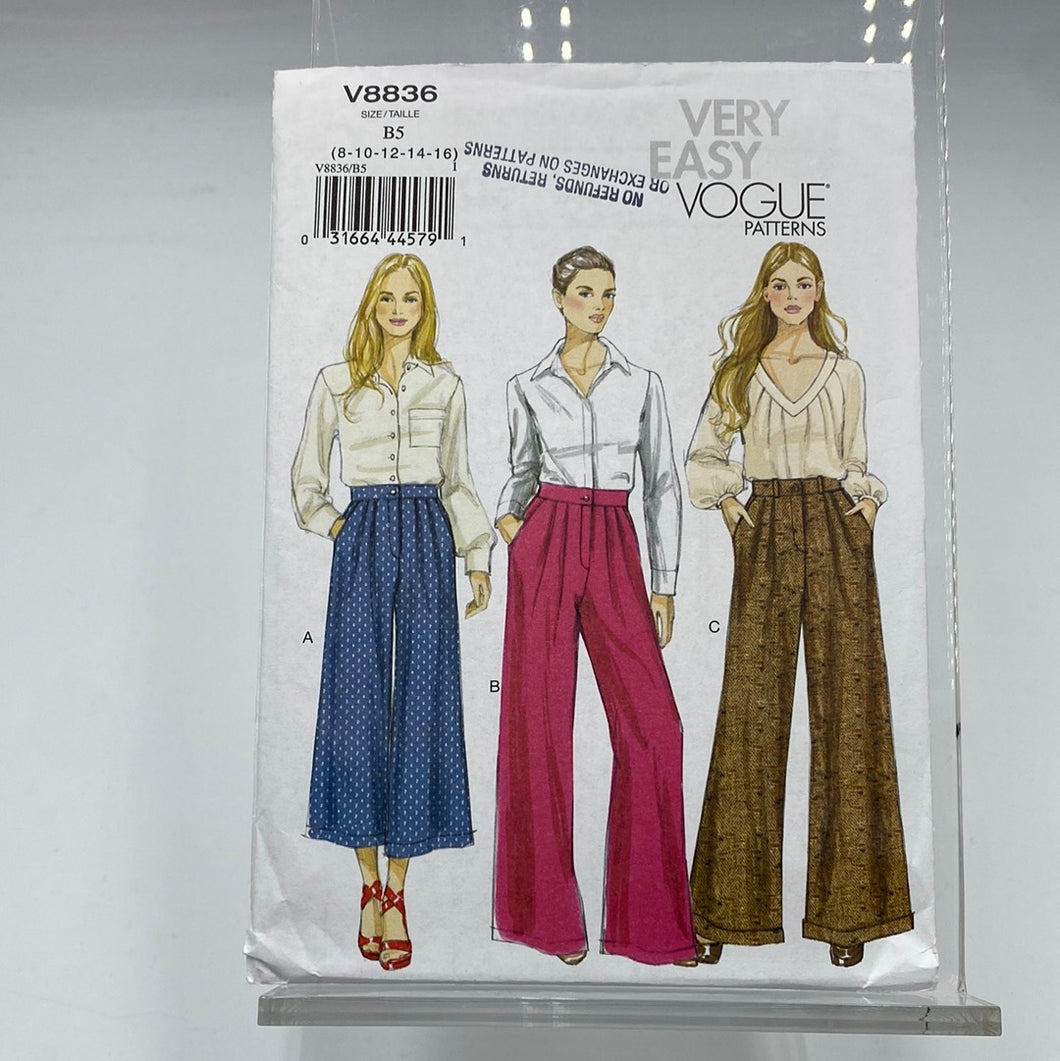 VOGUE Pattern, Loose Fitting Pants (PVO8836)