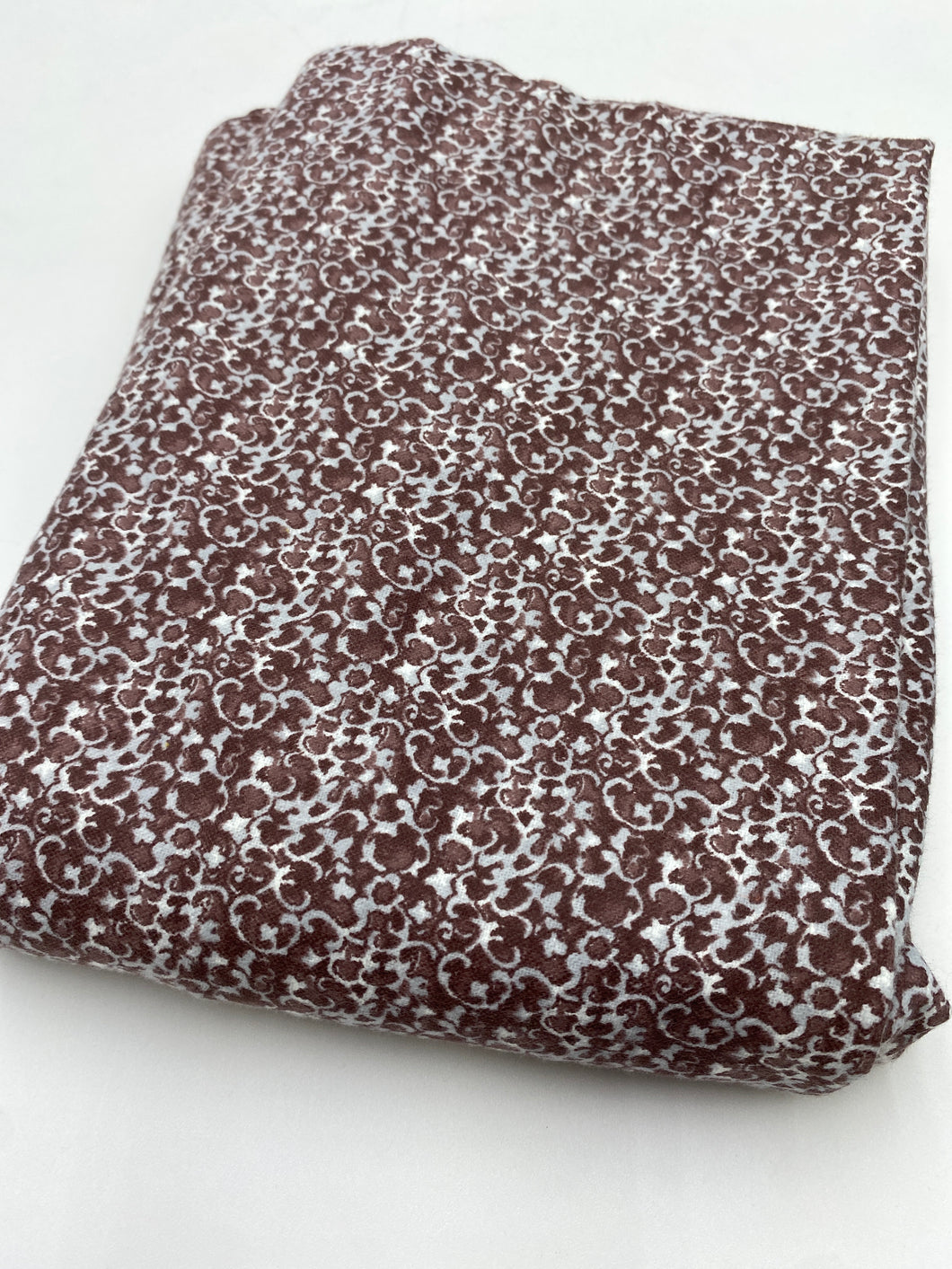 Cotton Flannelette, Chocolate Scroll (WFL0303)