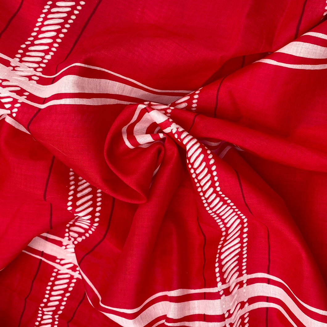 Cotton Shirting - Red + White (WDW3126)