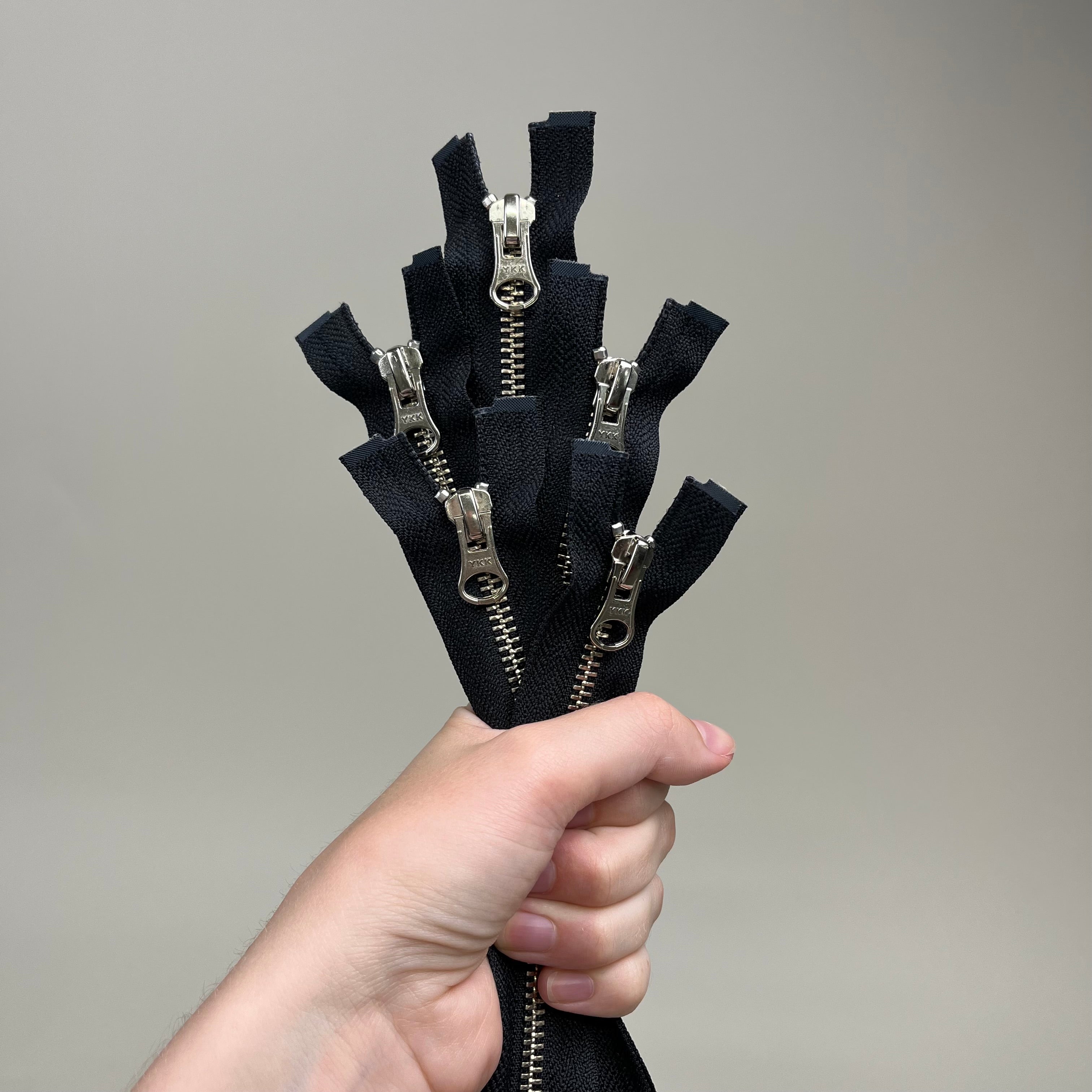 Separating Metal Zipper - Black & Silver 18" (NZP0477)