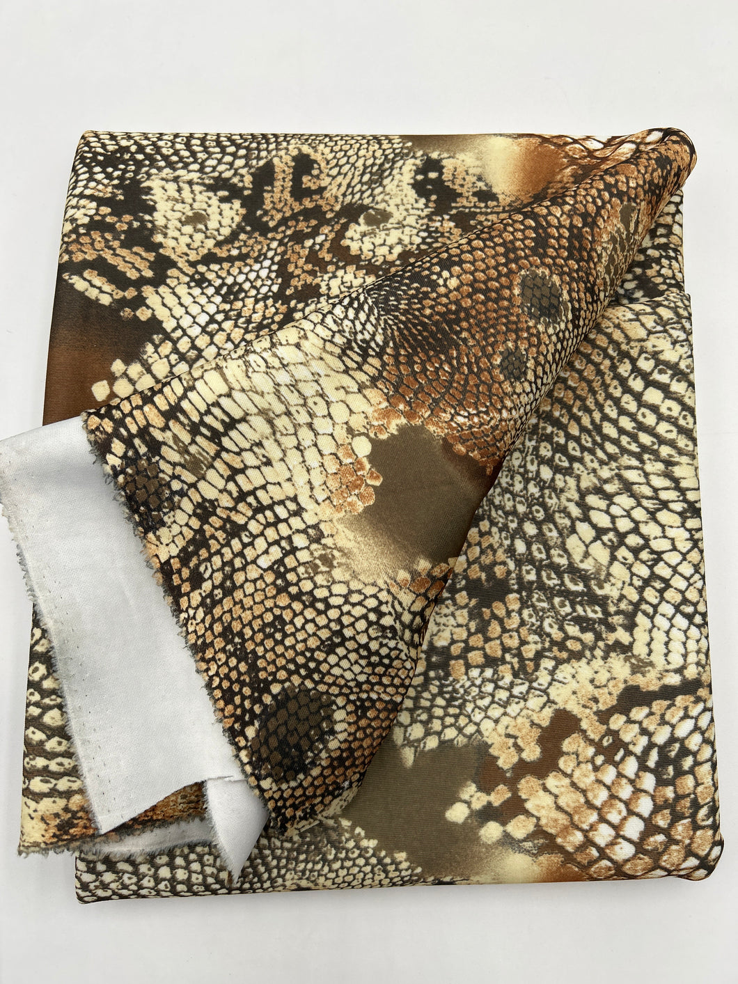Animal Print Scuba, Yellow & Grey Snake (KPS0036)