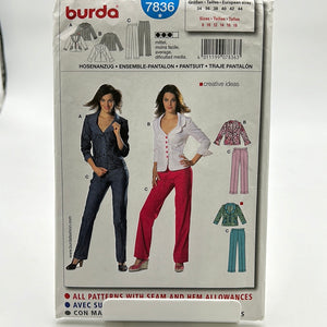 BURDA Pattern, Misses' Top & Pants (PBR7836)