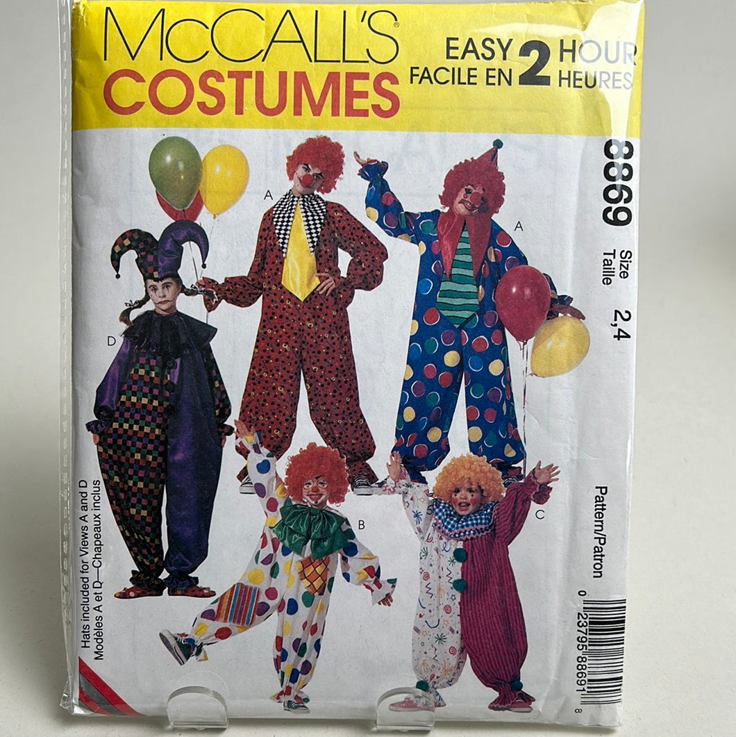 MCCALL'S Pattern, Clown Costumes 3 (PMC8869)