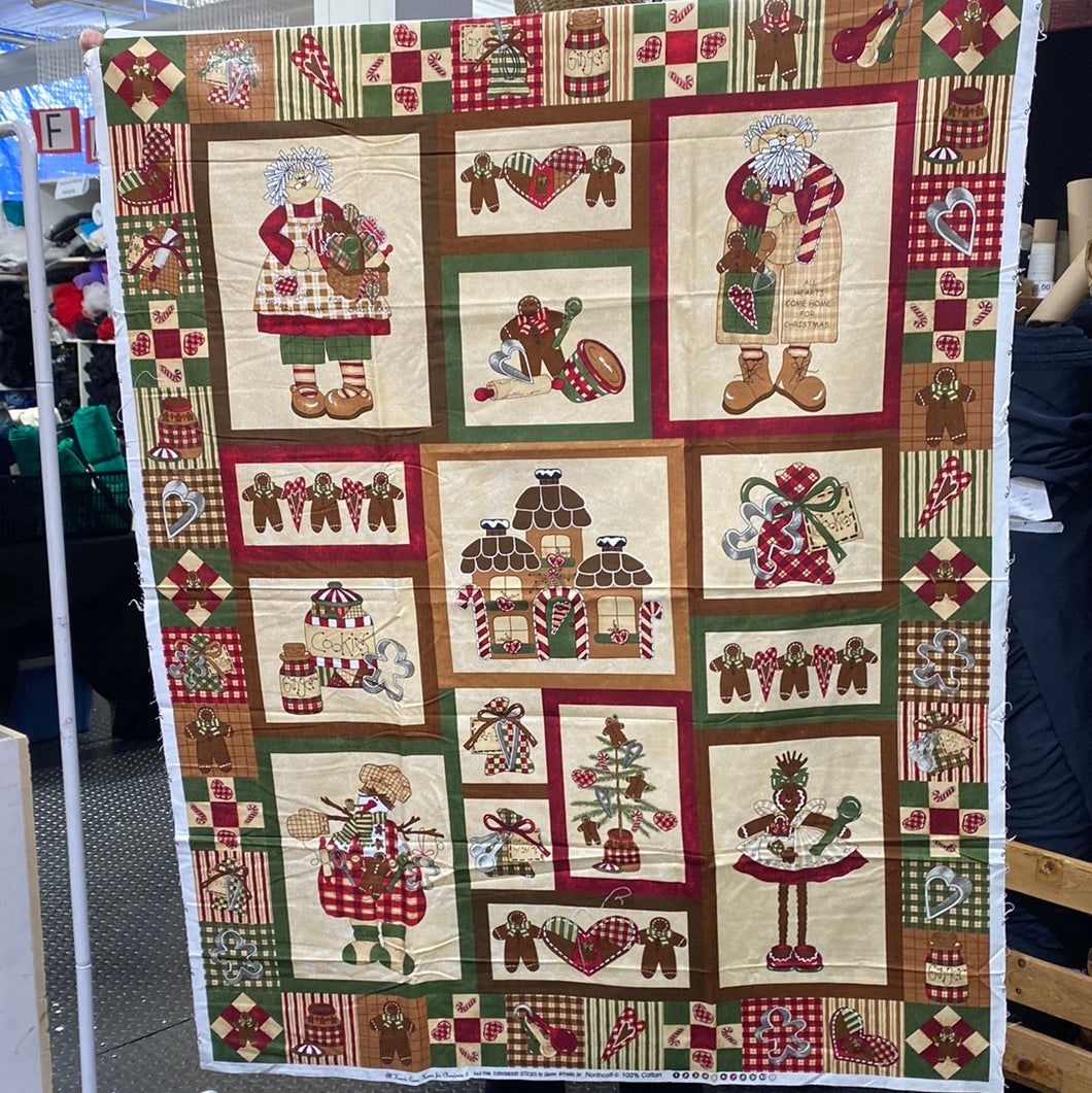 Northcott Quilting Cotton Panel, Hearts Come Home for Christmas (WQC1446)