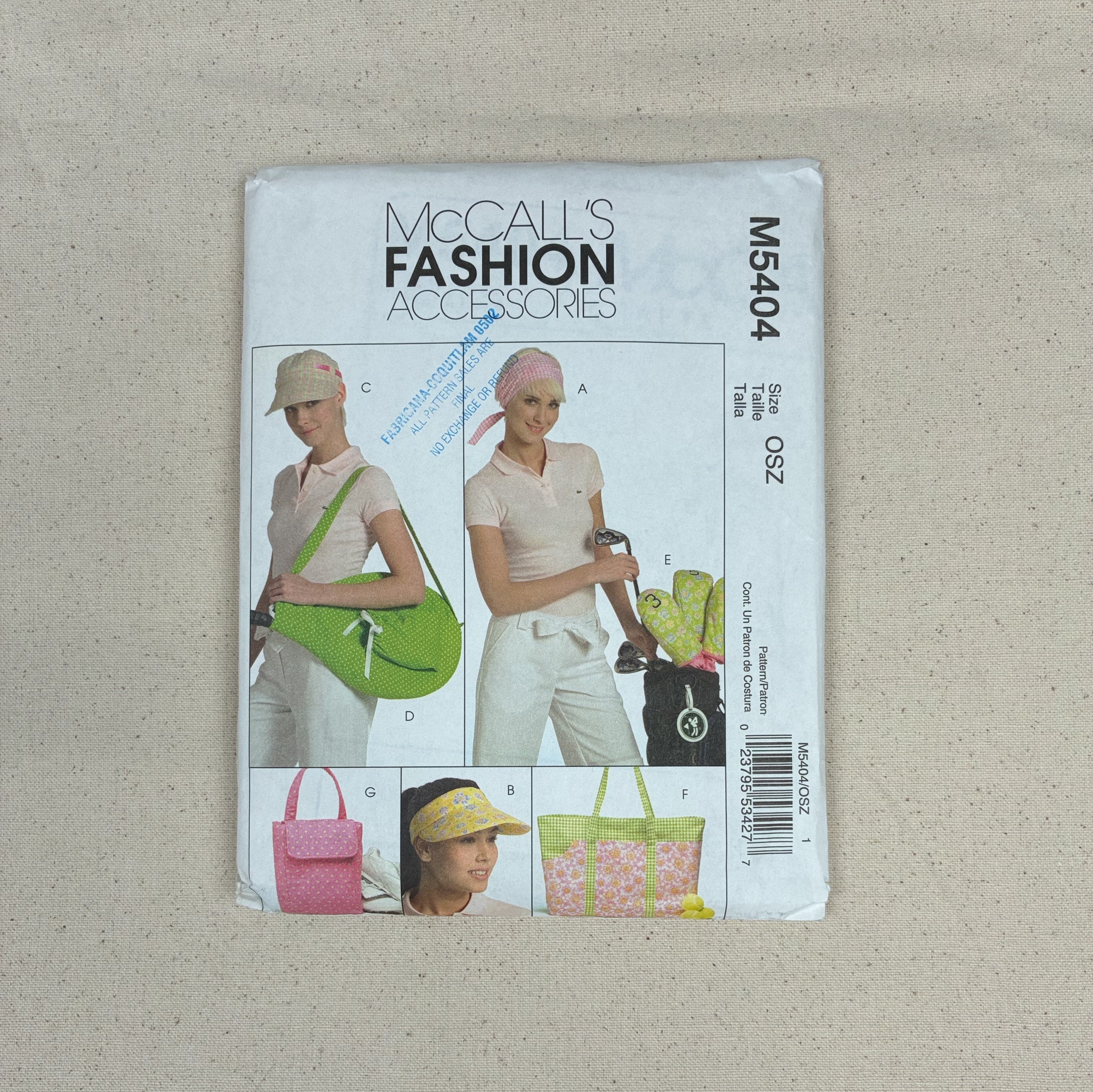 Bag Making Pattern - McCall's M5404 (NPA0452)