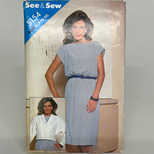 Load image into Gallery viewer, Vintage BUTTERICK Pattern, Misses&#39; Jacket &amp; Dress (PBT5154)
