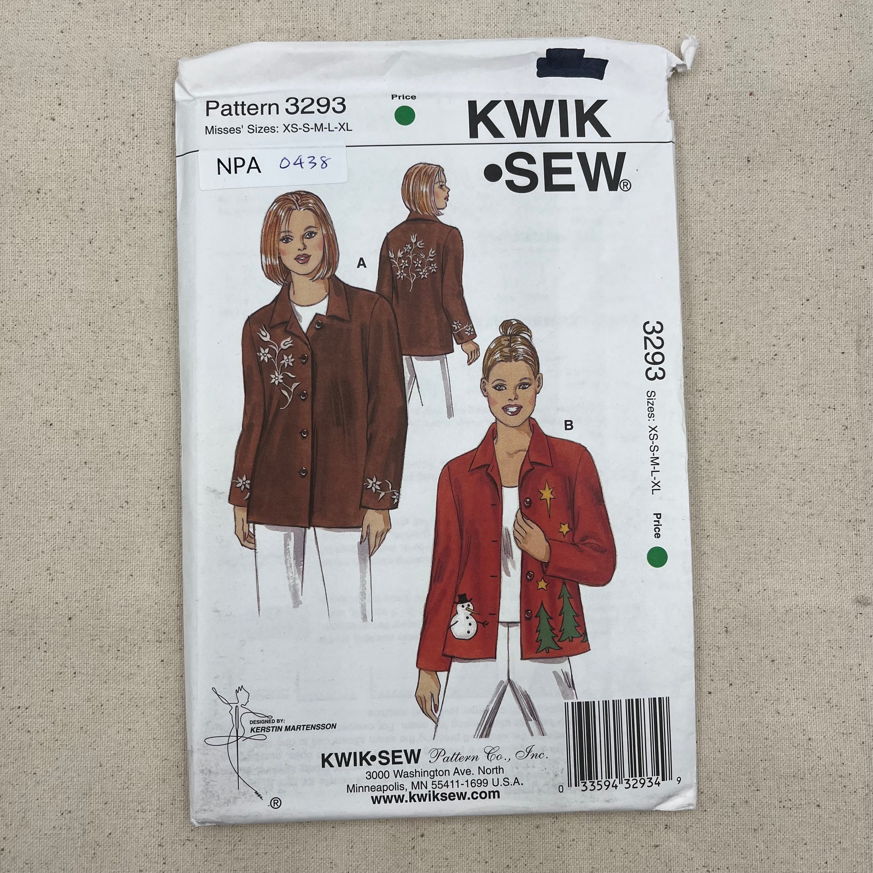 Kwik Sew Pattern - 3293 Jackets (NPA0438)