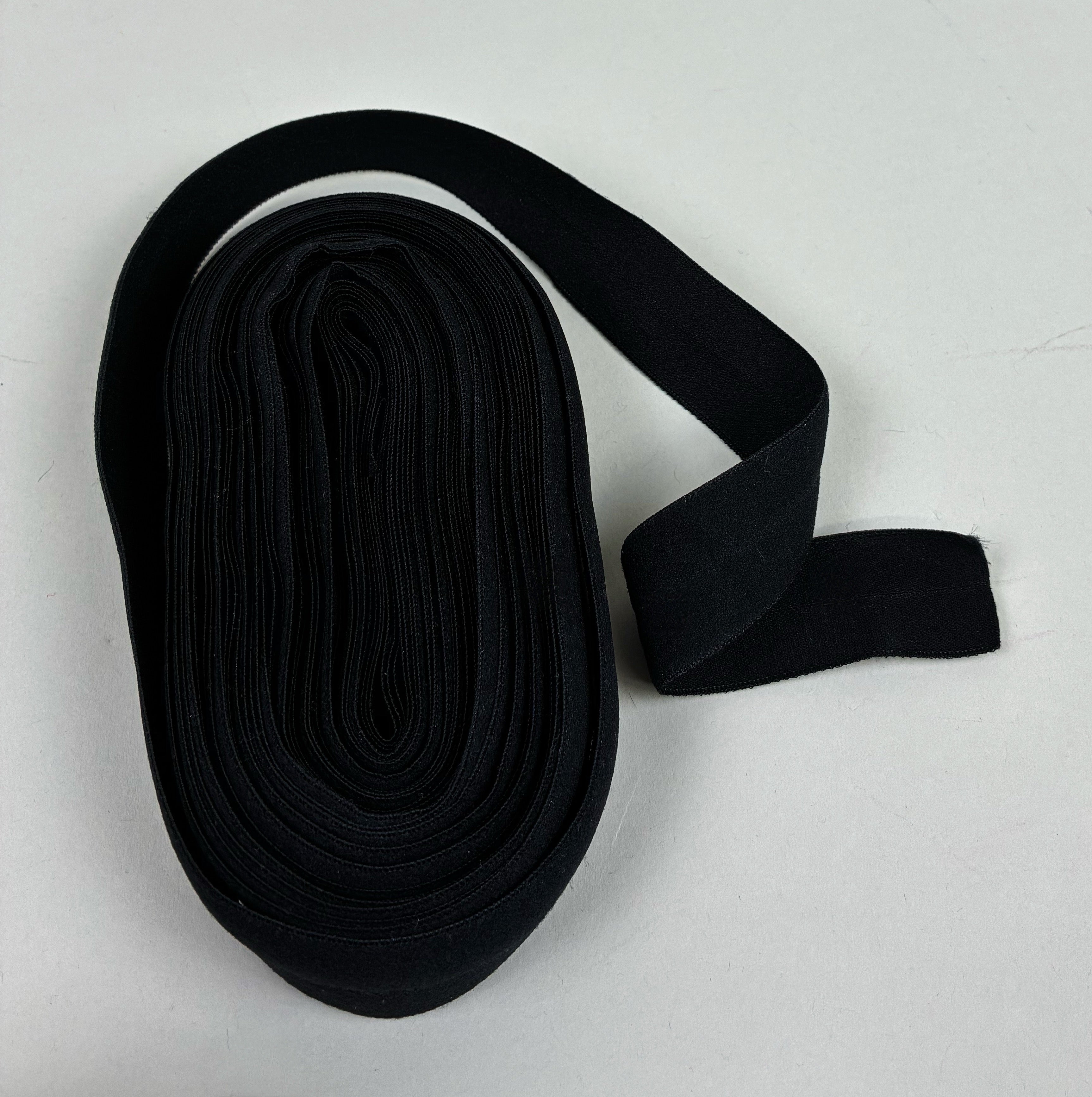 25mm Fold-Over Elastic - Black, 10m (NEL0203)