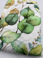 Load image into Gallery viewer, Linen Dress Weight, Green Leaf Border Prints (WDW2345:2346)(HDH)
