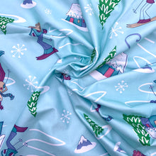 Load image into Gallery viewer, Printed Tricot Knit - Light Blue/Ski Glam(KXX0213)
