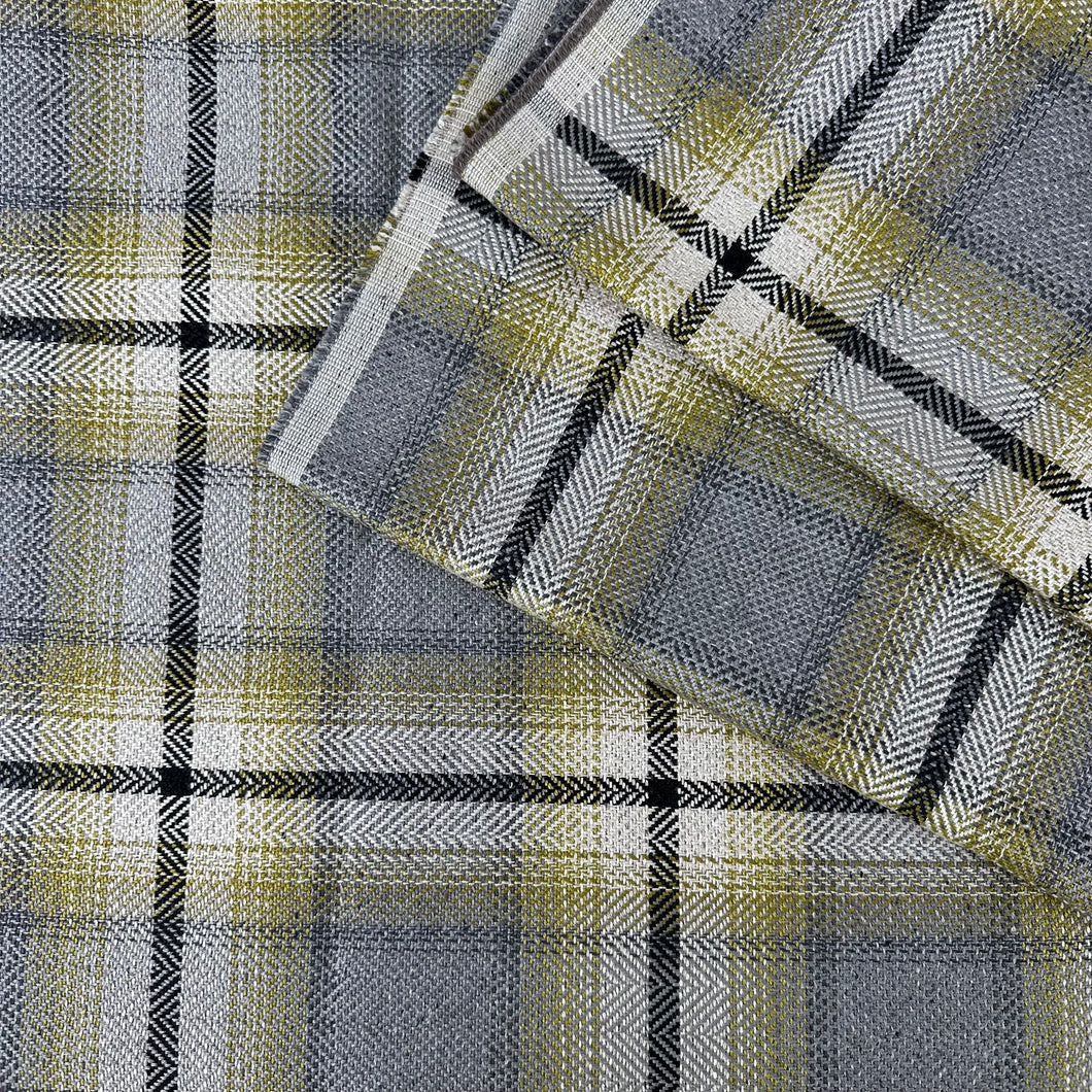 Upholstery, Avocado & Grey Plaid (HDH0688)