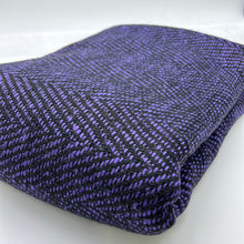 Load image into Gallery viewer, Wool Coat Weight, Purple &amp; Black Chevron Stripe (WCW0213)
