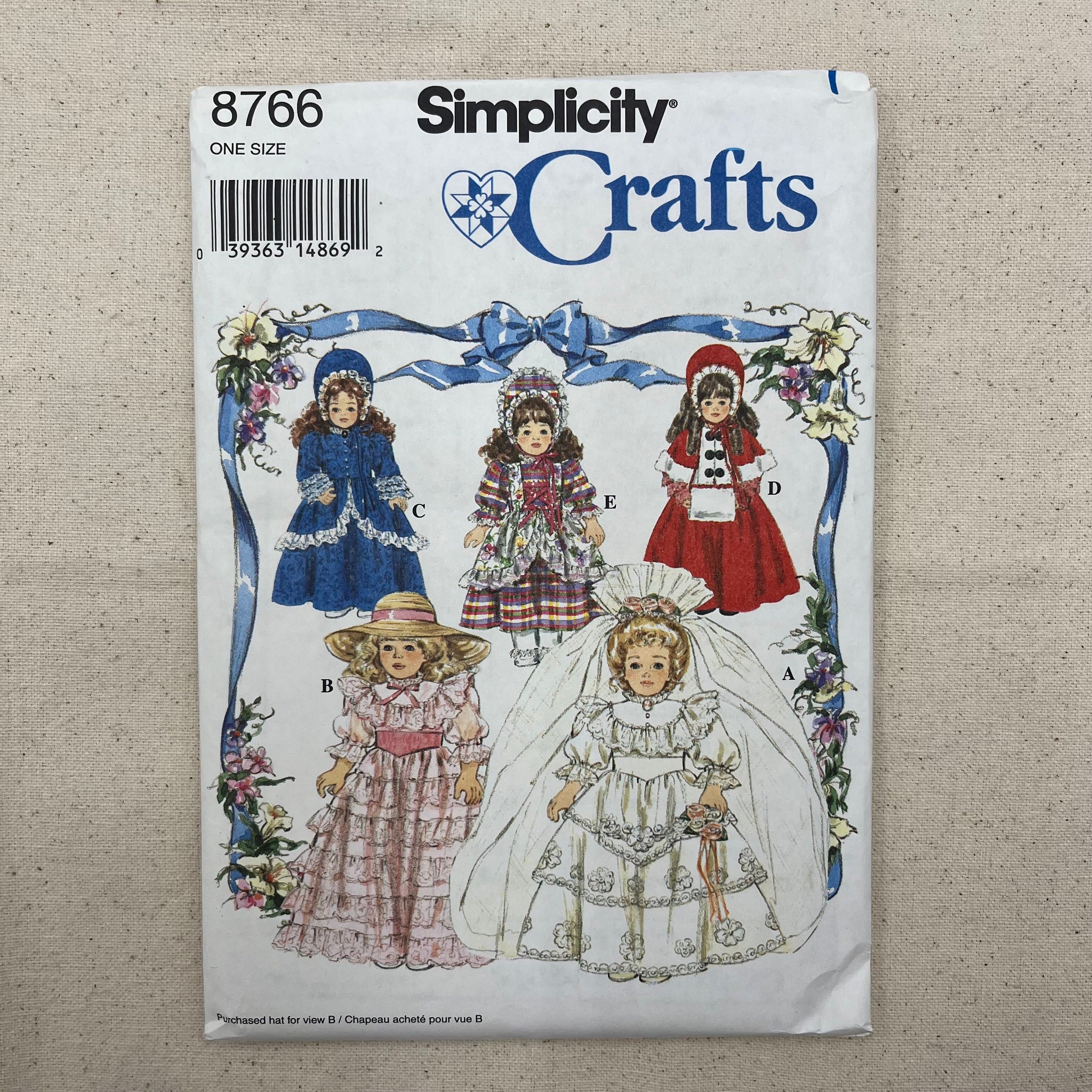 Simplicity Pattern - 8766 Doll Clothes (NPA0501)
