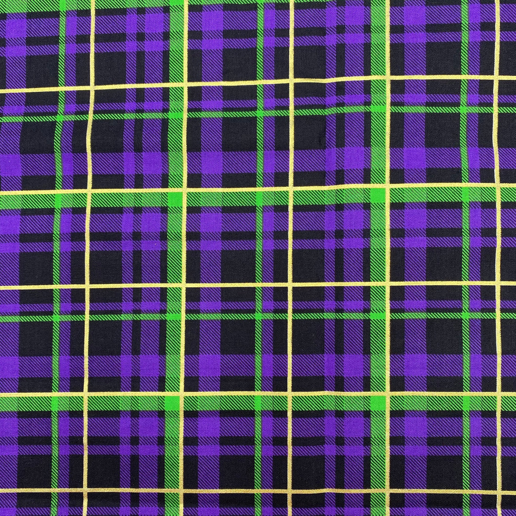 Quilting Cotton - Plaid on Black (WQC2754)