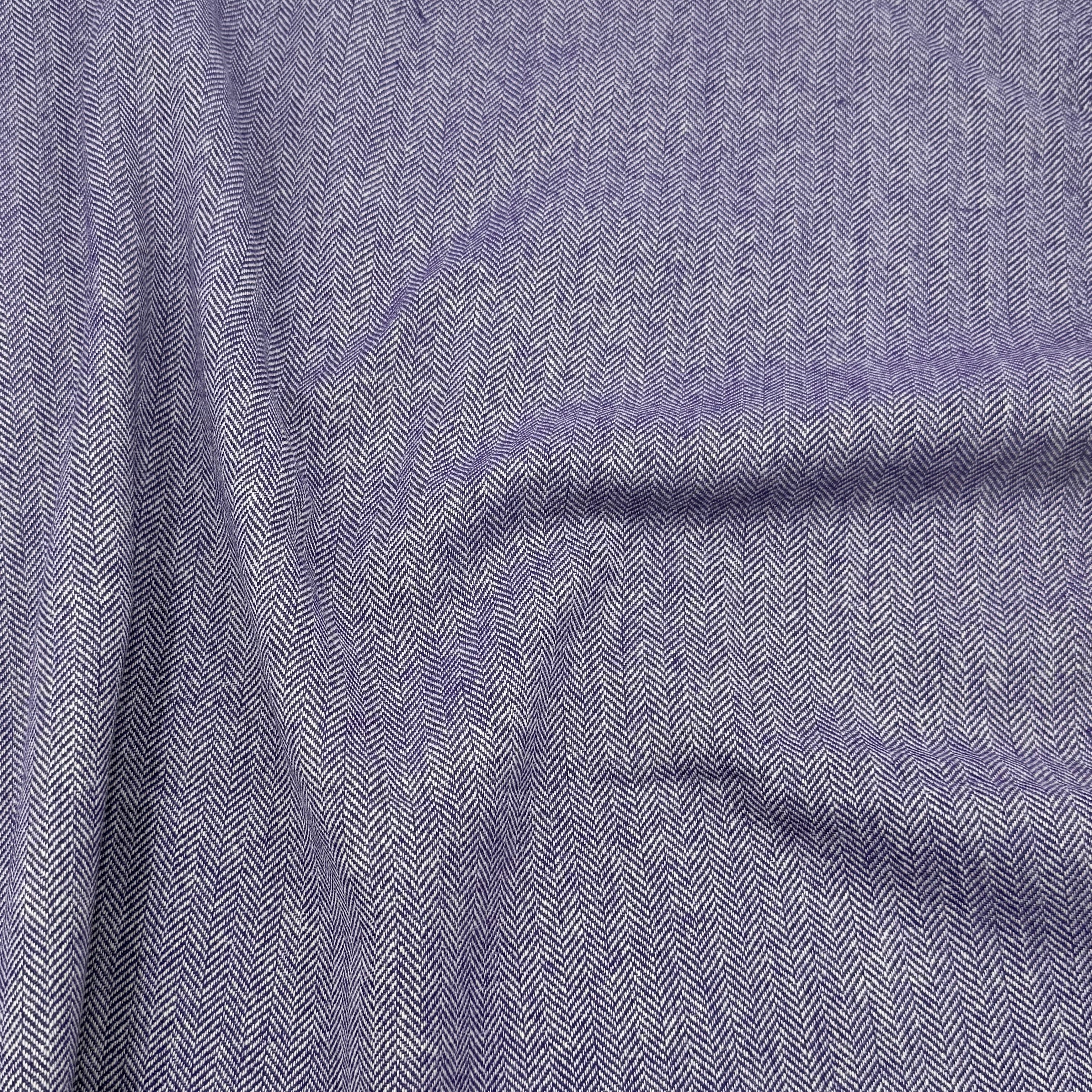 Wool Blend Suiting - Purple Herringbone (WSW0789)