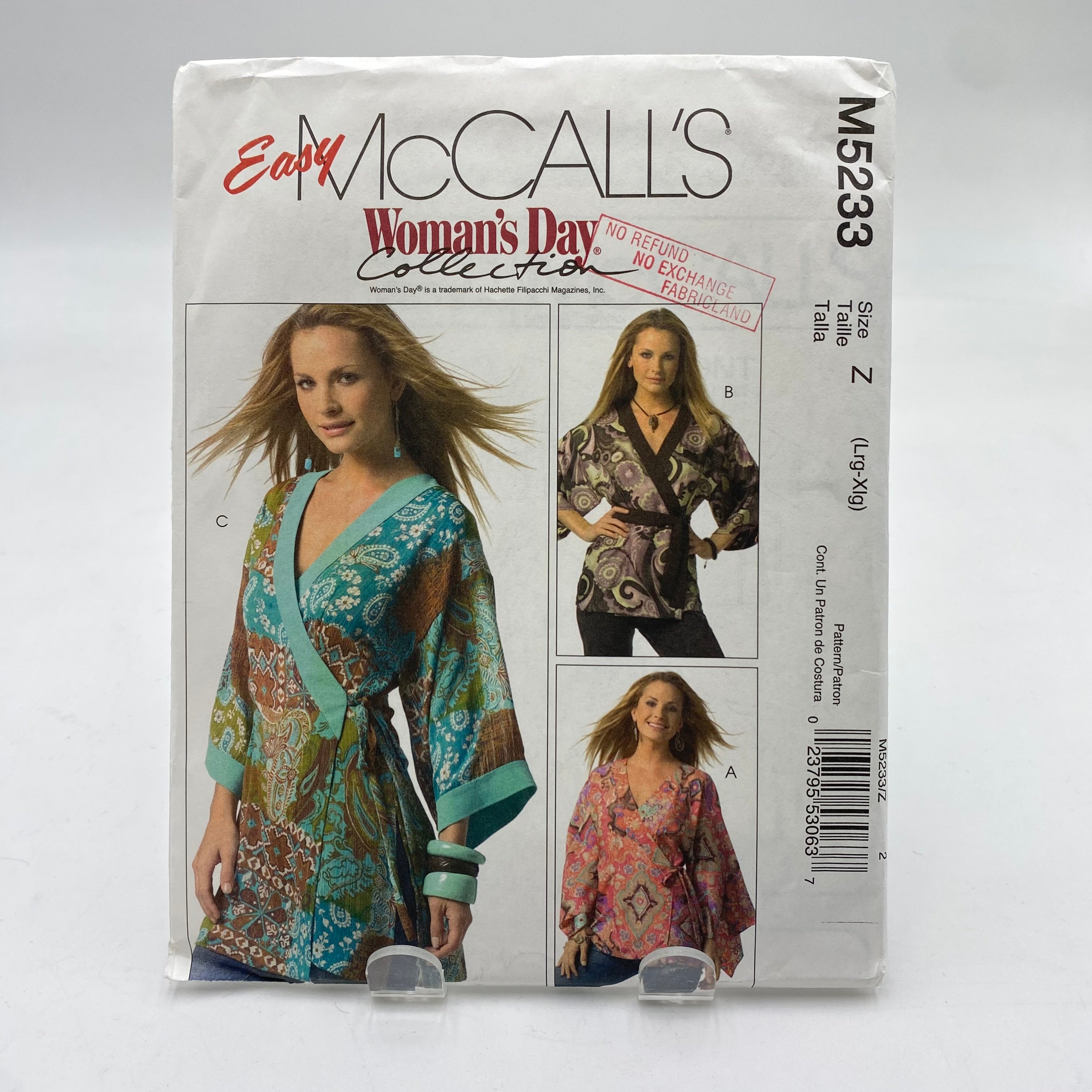McCalls Pattern - Misses' Tops and Belt M233 (NPA0218)