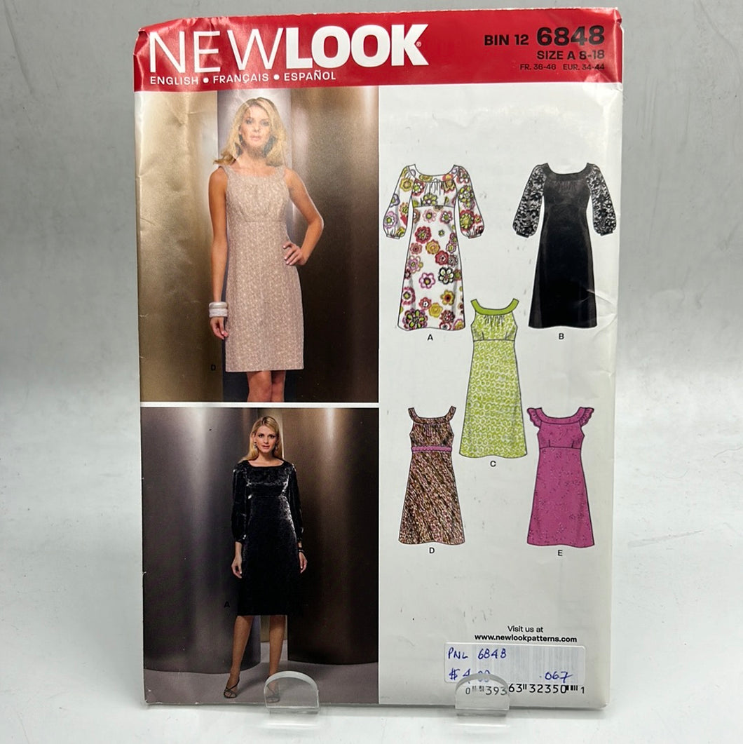 NEW LOOK Pattern, Misses Dresses (PNL6848)