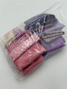Quilting Cotton Scrap Bag, Pink & Purple (WQC2577)