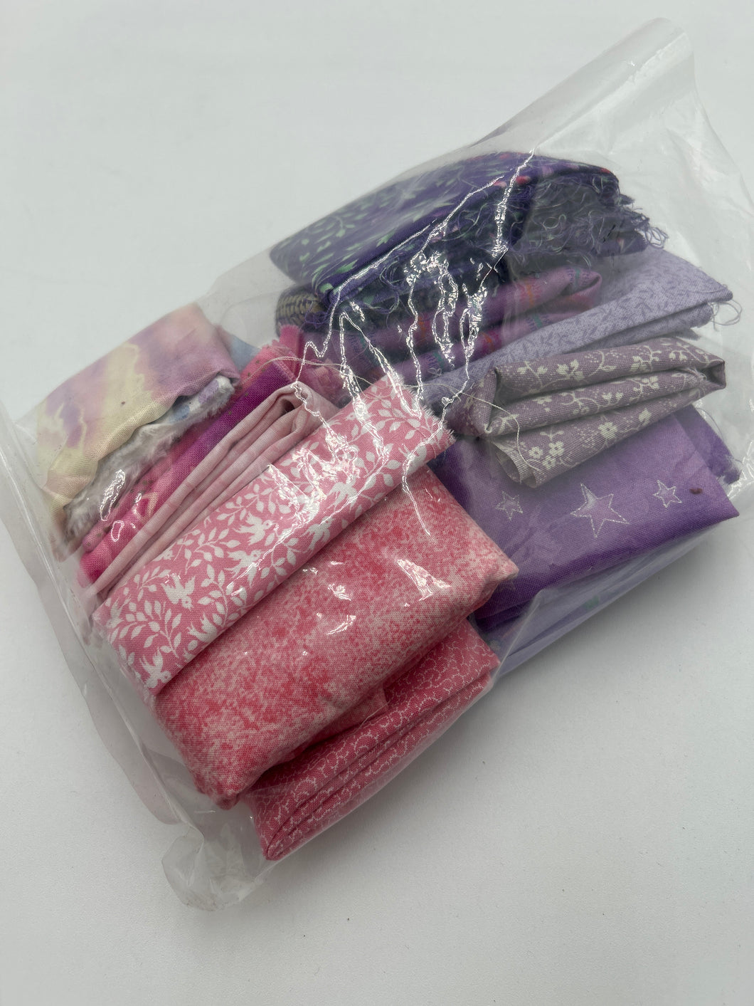 Quilting Cotton Scrap Bag, Pink & Purple (WQC2577)
