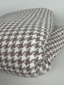 Wool Coating, Tan & Cream Houndstooth (WCW0246)