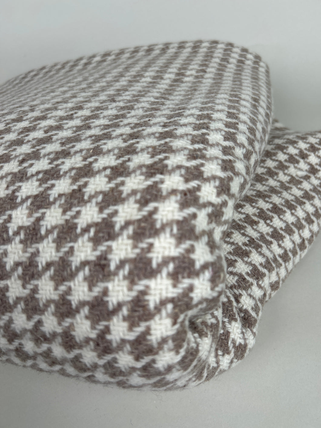 Wool Coating, Tan & Cream Houndstooth (WCW0246)