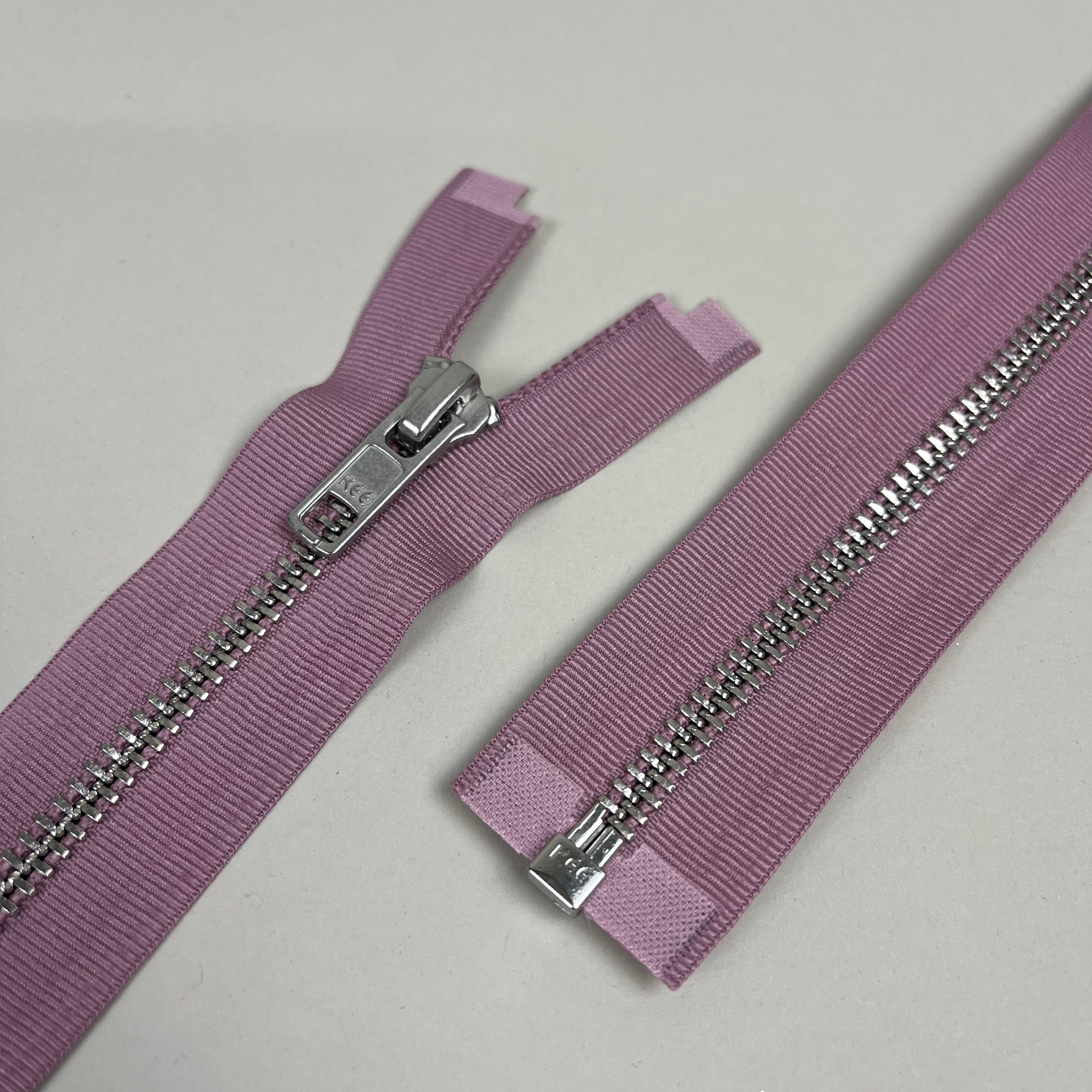 Separating Metal Zipper - Pink Mauve & Silver 18" (NZP0476)