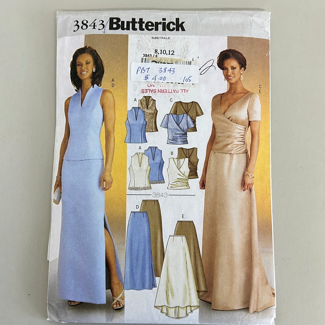BUTTERICK Pattern, Misses' Top and Skirt (PBT3843)
