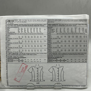 MCCALL'S Pattern, Misses' Tops (PMC2818)