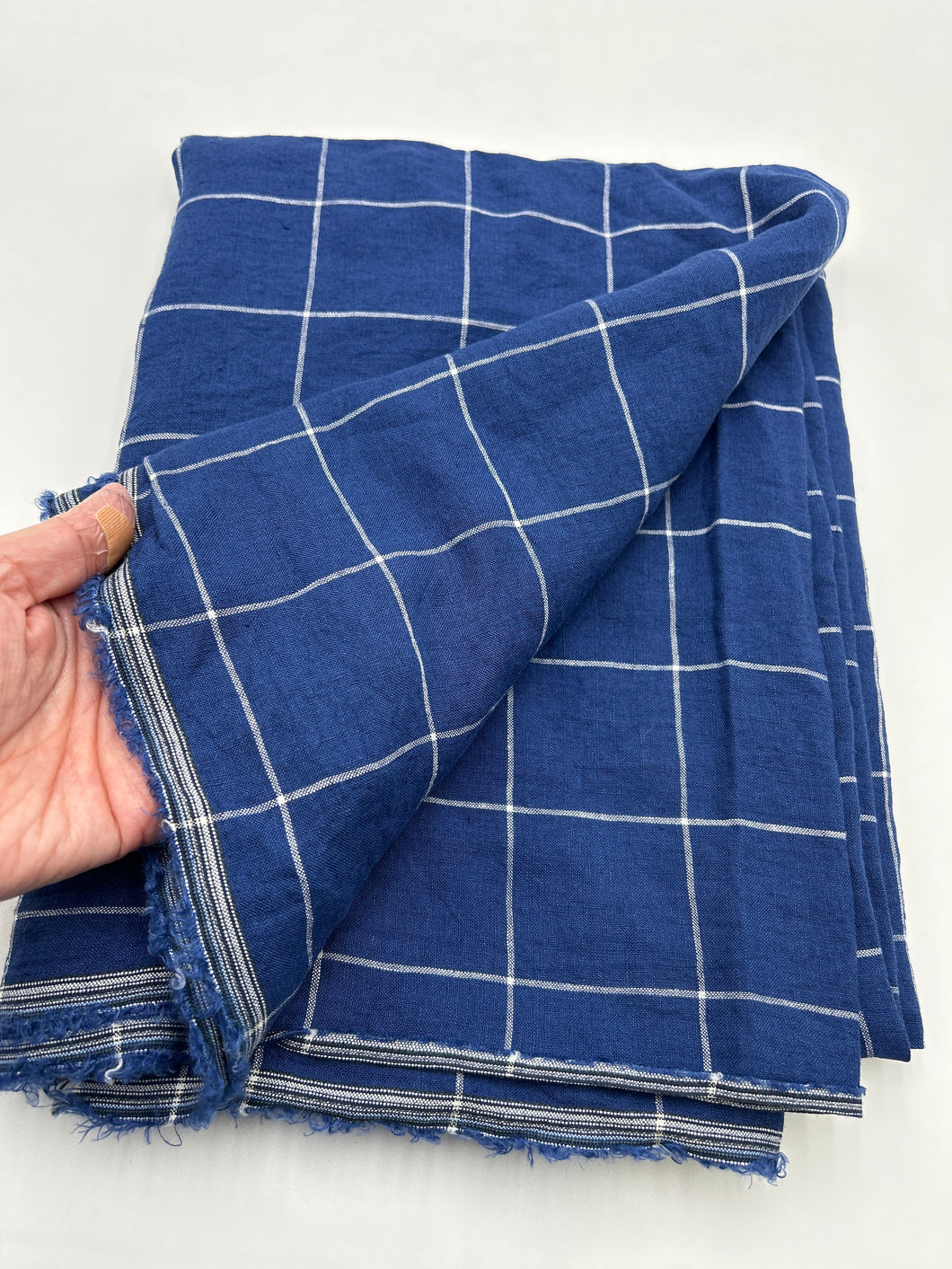 Linen Dress Weight, French Blue Check (WDW2319)(WBW)