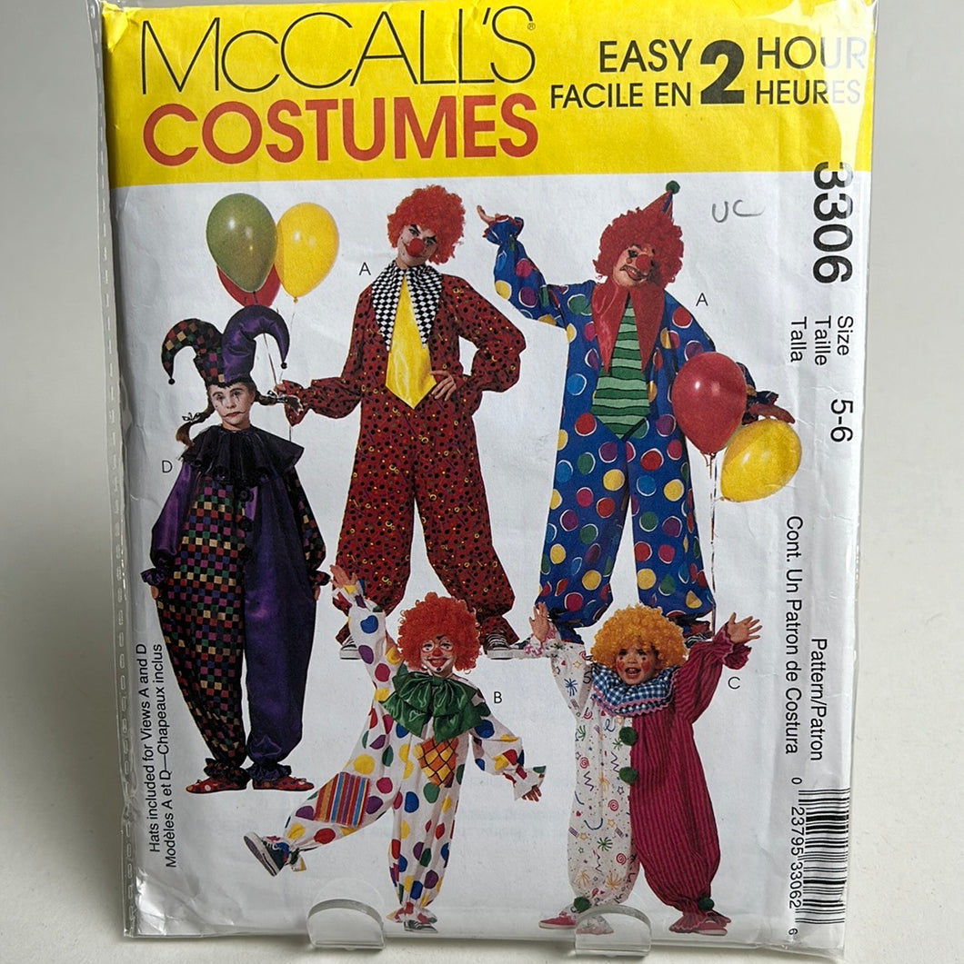 MCCALL'S Pattern, Clown Costumes (PMC3306)