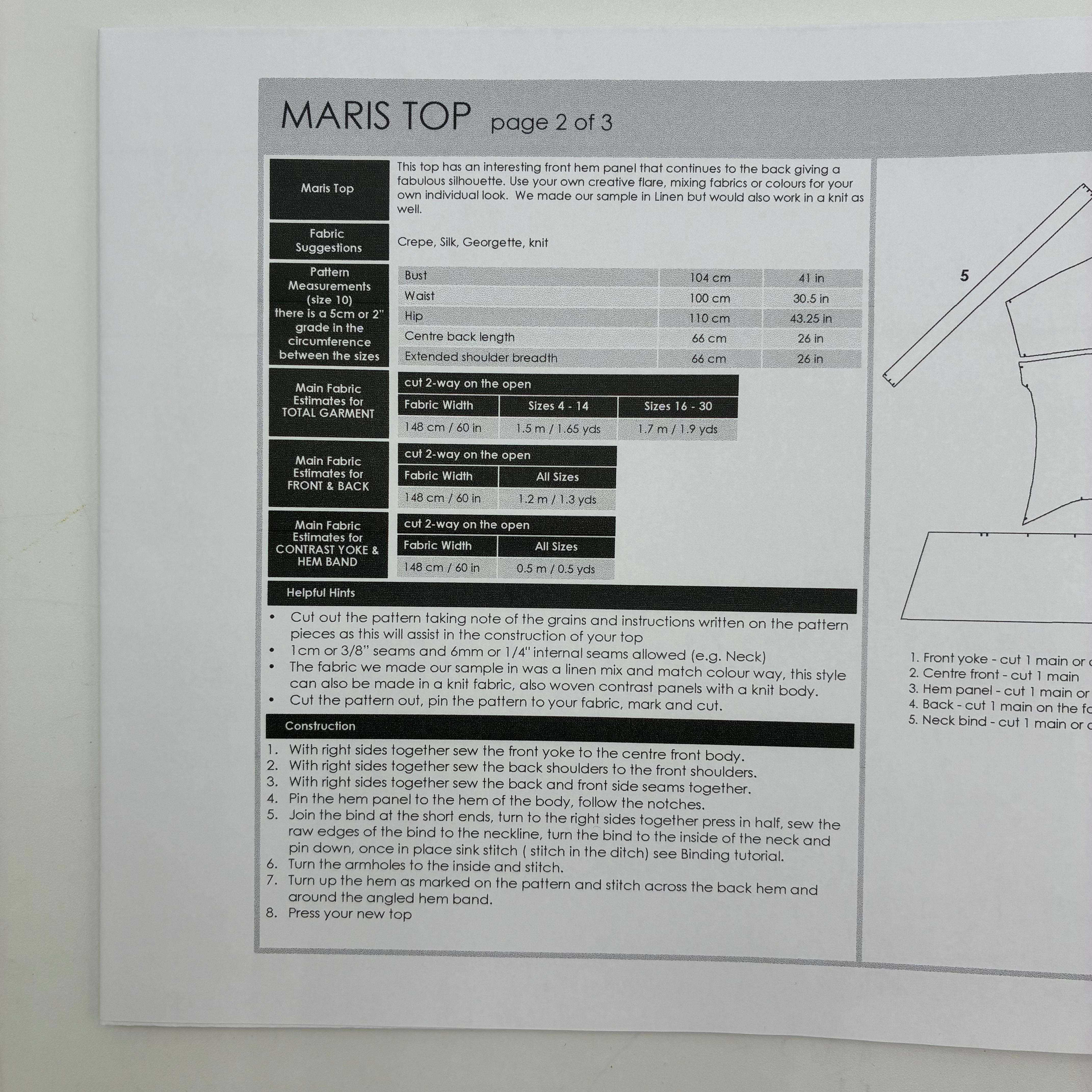 Style Arc Pattern - Maris Top (NPA0311)