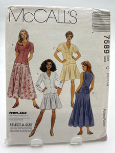 MCCALL'S Pattern, Misses' Jacket, Vest & Skirt (PMC7589)