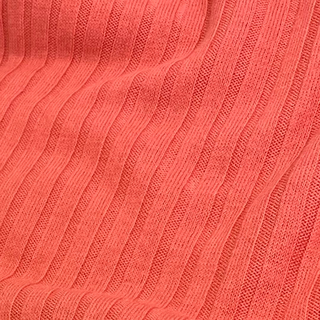Wool Blend 6x3 Rib Knit - Coral (KRB0715:6)