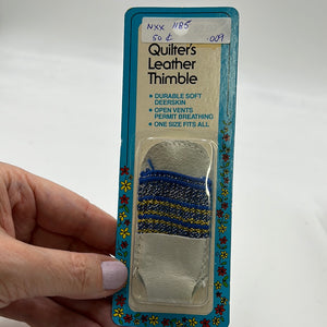 Quilter's Leather Thimble, White & Blue (NXX1185)
