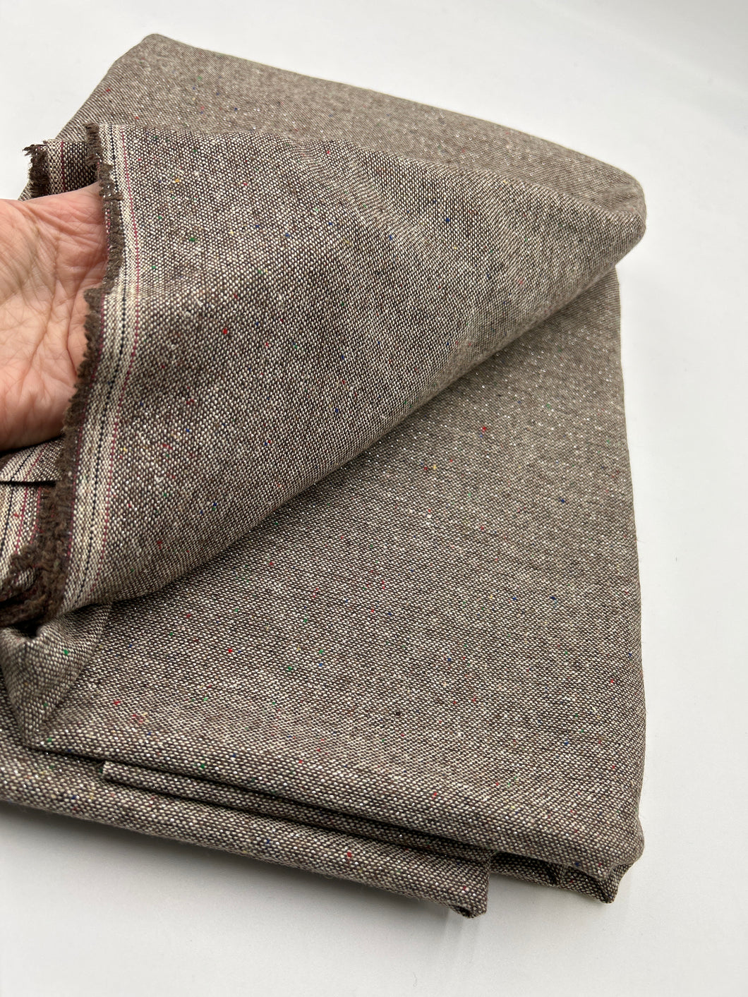 Coat Weight, Light Brown Silver Sparkly Tweed (WCW0264)