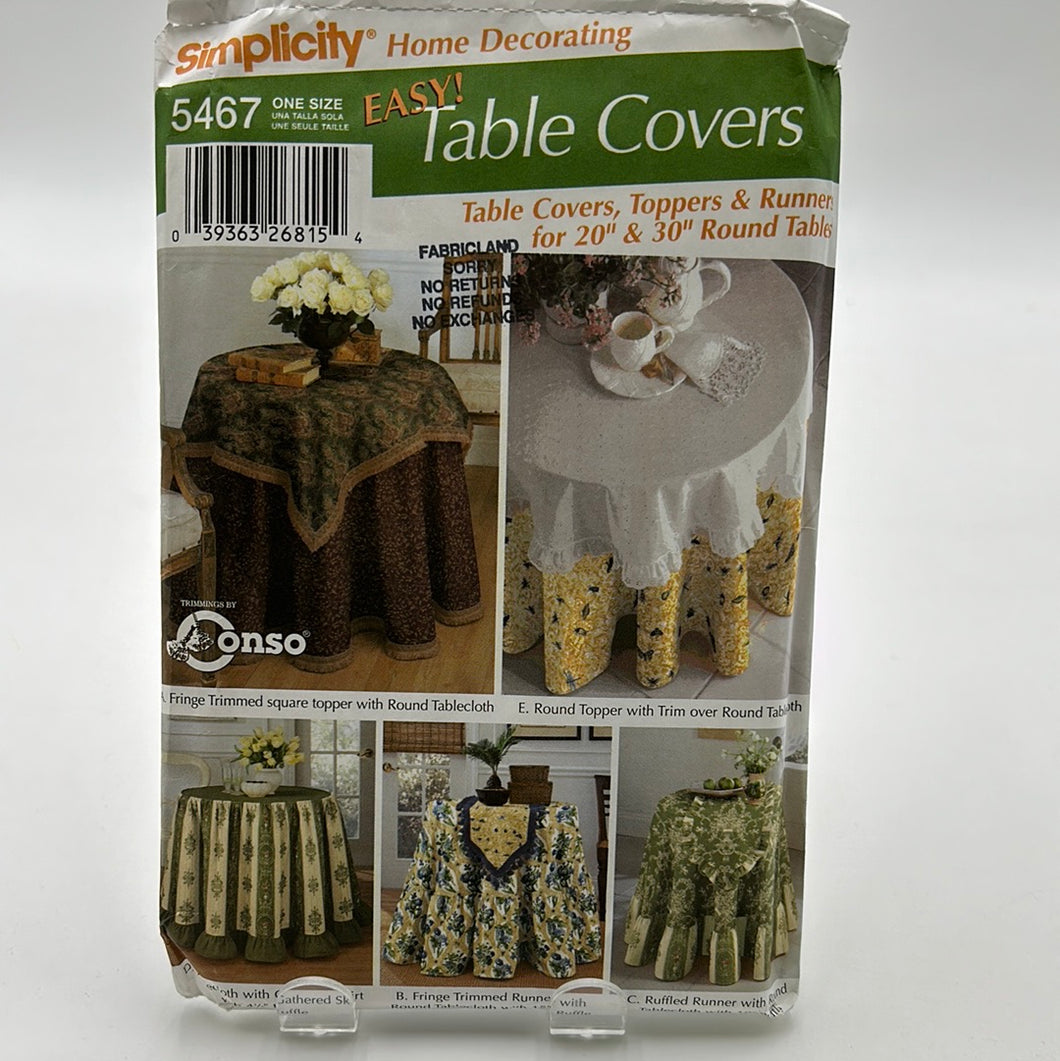 SIMPLICITY Pattern, Table Covers (PSI5467)