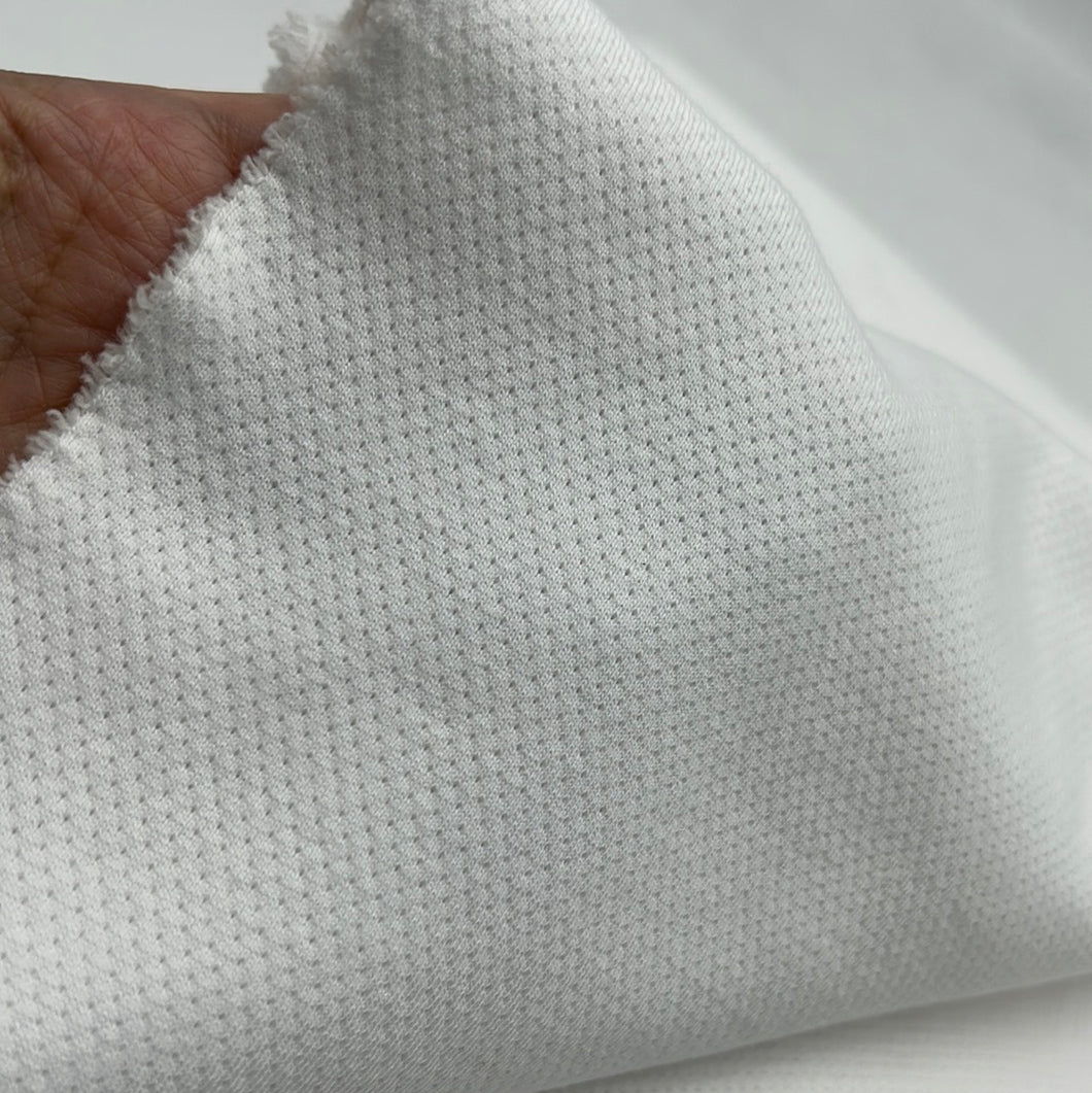 Cotton Double Knit Jacquard, White (KFR0586)