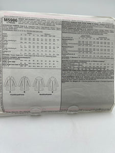 MCCALL'S  Pattern, Misses' Coat (PMC5986)