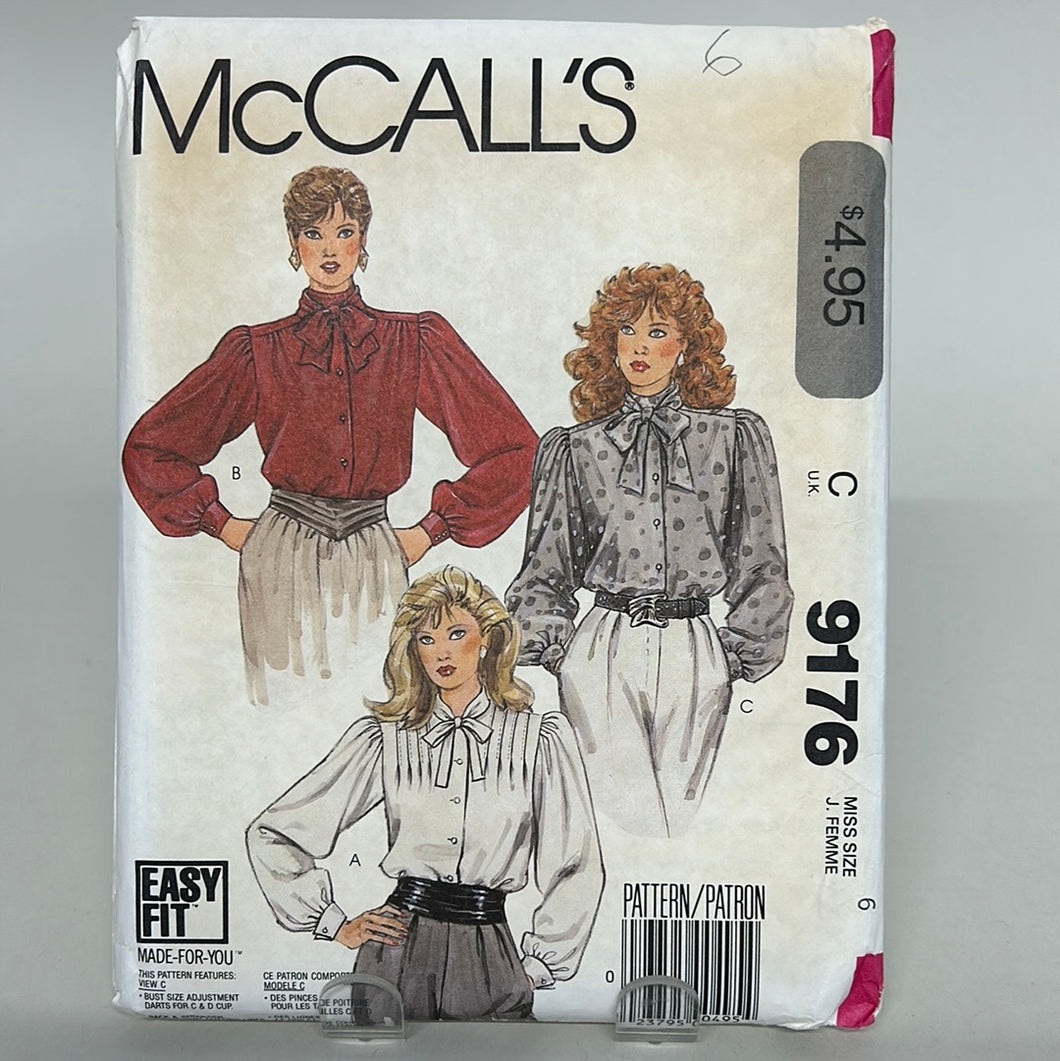 Vintage MCCALL'S Pattern, Misses' Blouses (PMC9176)