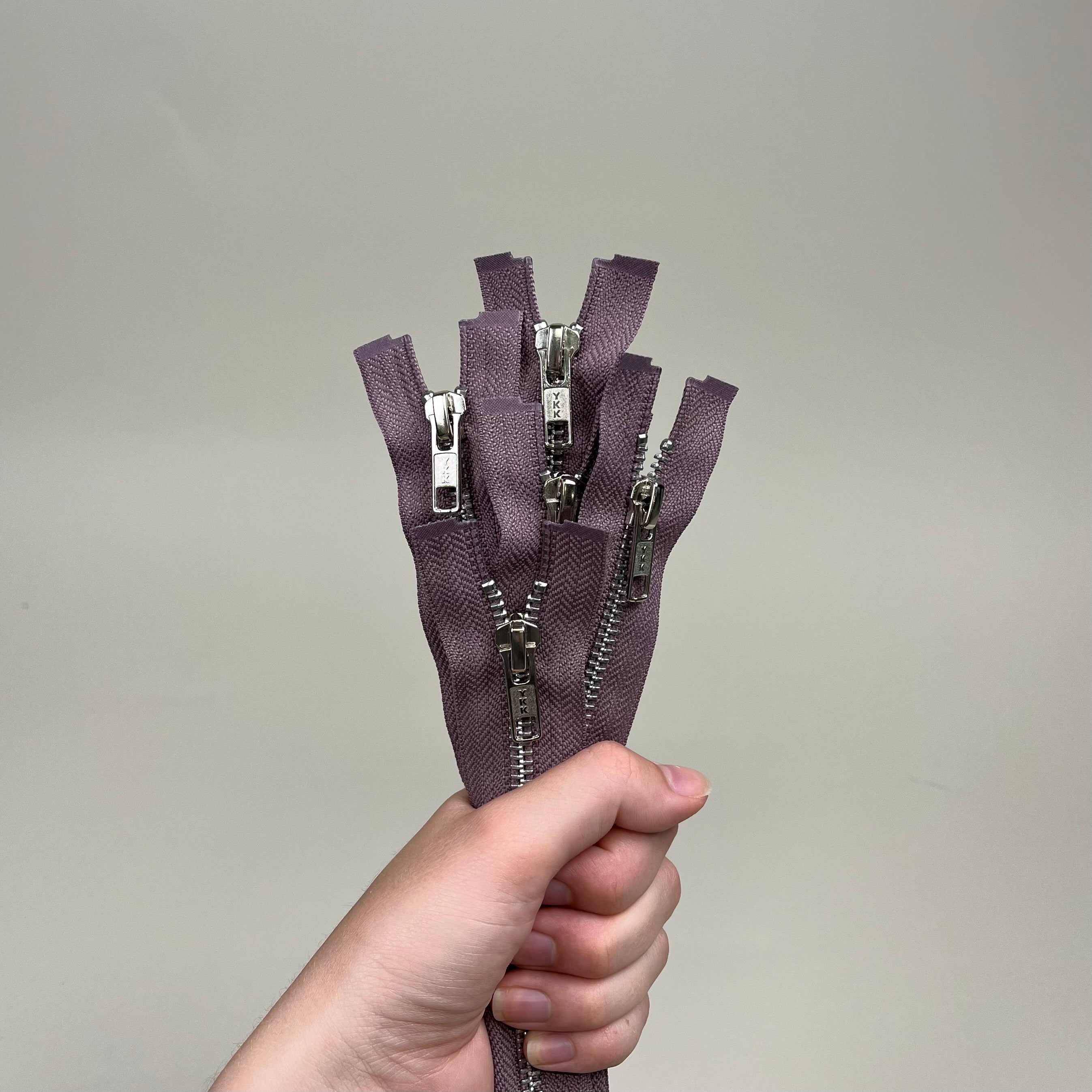 Separating Metal Zipper - Mauve & Silver 18.5" (NZP0305)
