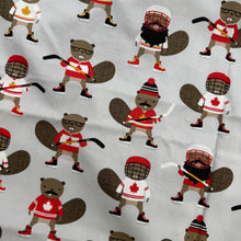 Load image into Gallery viewer, Quilting Cotton, Hockey Beavers Grey (WQC2603)
