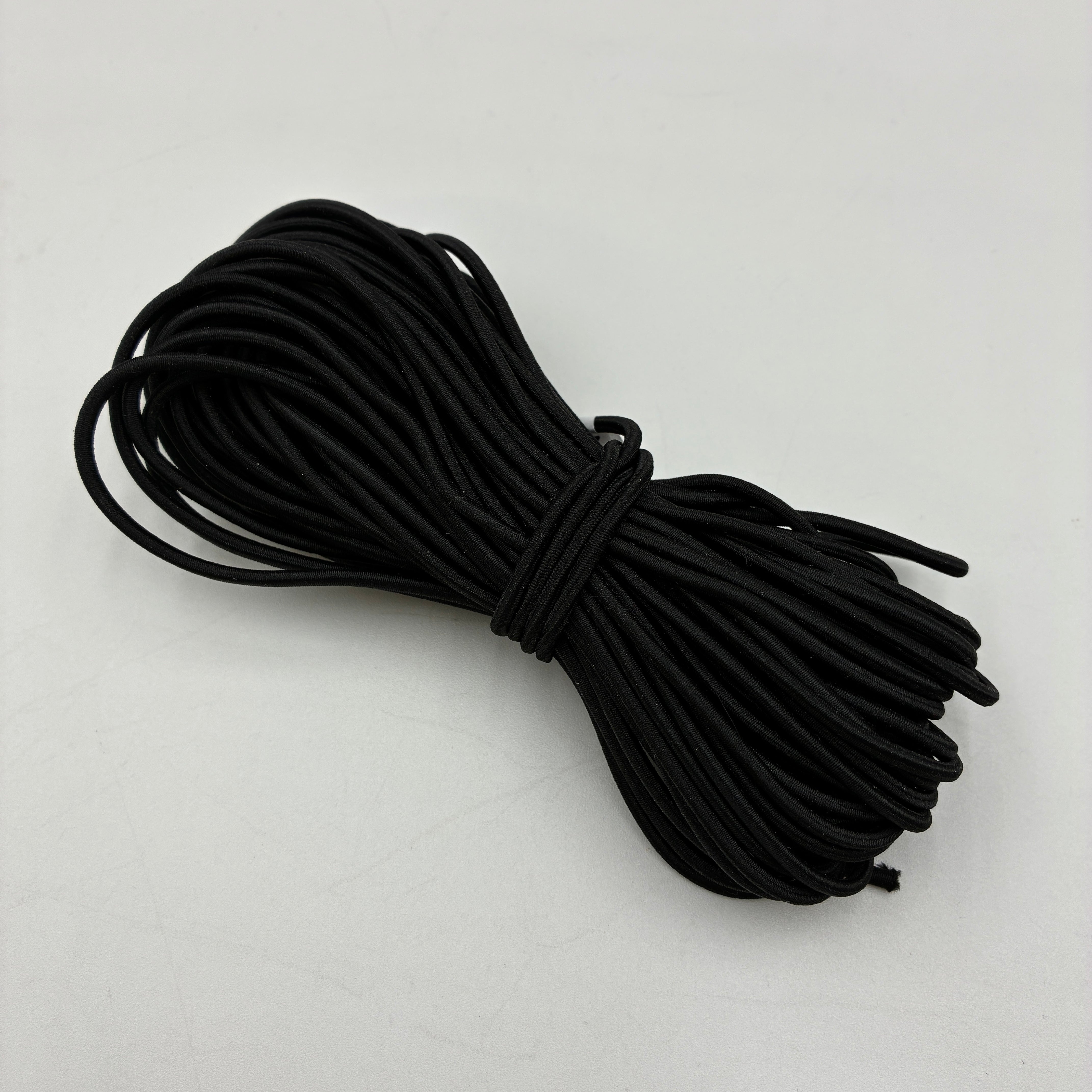 3mm Round Elastic - Black, 15m (NEL0208)